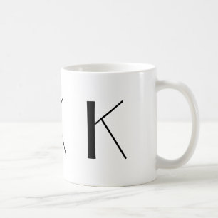 Monogram Initial K Black & White Modern Coffee Mug