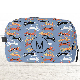 Monogram Initial Kitty Cat Personalized Dopp Kit