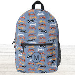 Monogram Initial Kitty Cat Personalized Printed Backpack<br><div class="desc">Lots of lovely little cats for animal lovers.  Original art by Nic Squirrell. Change the monogram initial to personalize.</div>