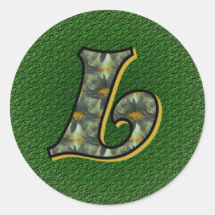 Monogram Initial L Black Daisies Sticker