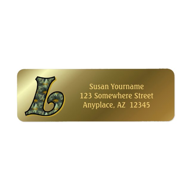 Monogram Initial L Daisies Art Return Address  (Front)