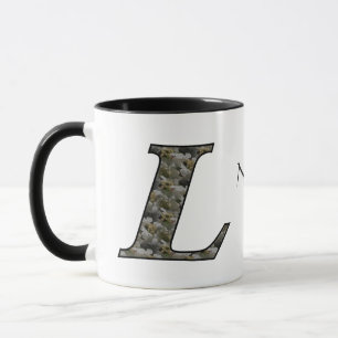 Monogram Initial L Hydrangea Flowers Personalized Mug