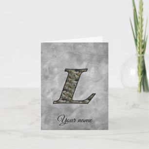 Monogram Initial L Hydrangea Flowers Personalized Note Card