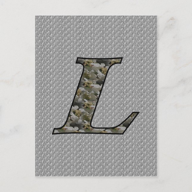 Monogram Initial L Hydrangea Flowers Postcard (Front)