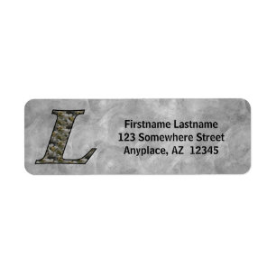 Monogram Initial L Hydrangea Return Address 