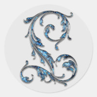 monogram initial L stickers
