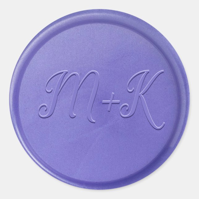Monogram Initial Lavender Wax Seal Sticker (Front)