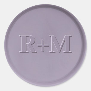 Monogram Initial Lavender Wax Seal Sticker