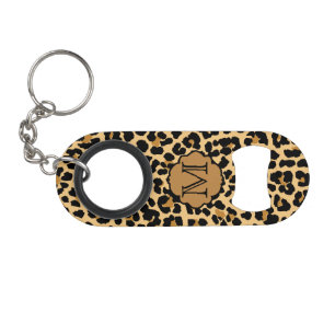 Monogram Initial Leopard Print Bottle Opener Mini Bottle Opener