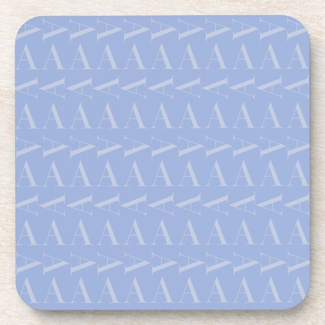 Monogram Initial Letter A, Blue Coaster (Front)