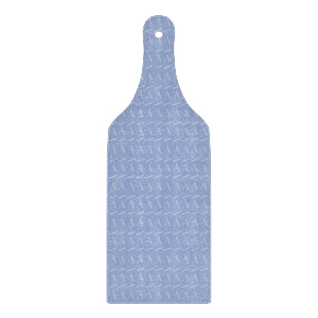 Monogram Initial Letter A, Blue Cutting Board (Front)