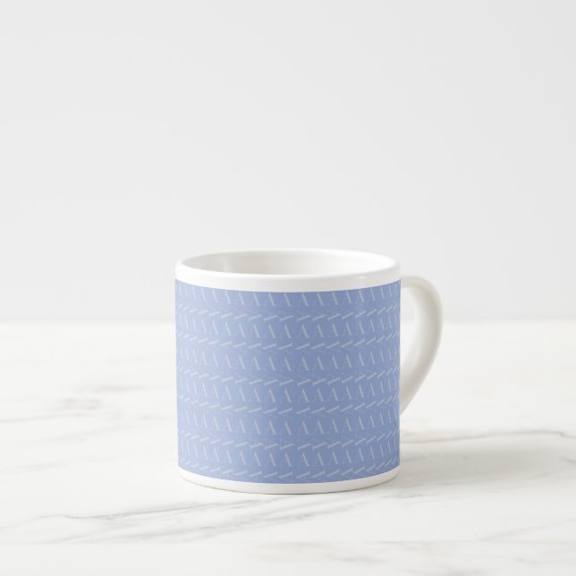 Monogram Initial Letter A, Blue Espresso Cup (Front Right)
