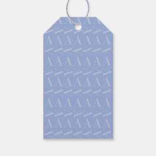 Monogram Initial Letter A, Blue Gift Tags
