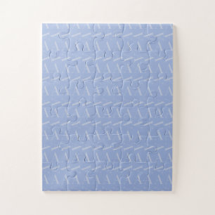 Monogram Initial Letter A, Blue Jigsaw Puzzle