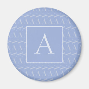 Monogram Initial Letter A, Blue Magnet