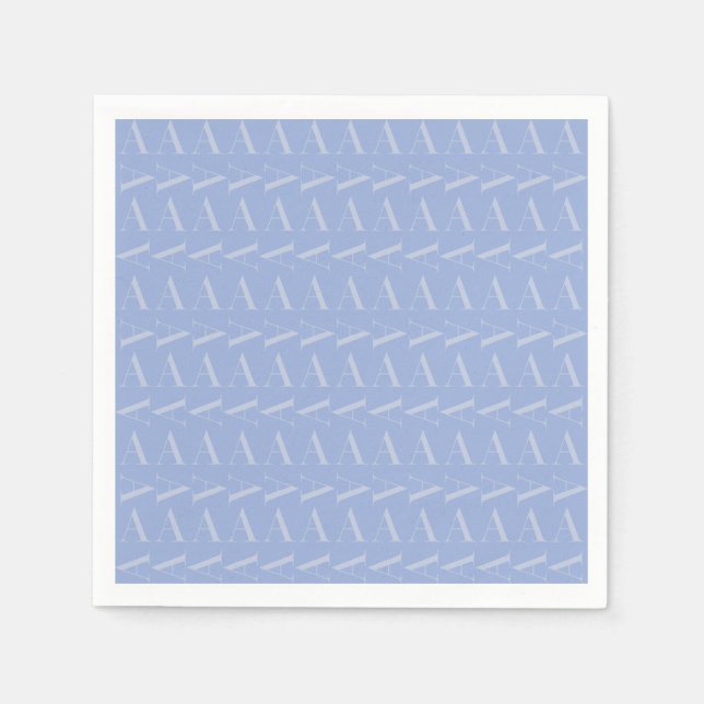 Monogram Initial Letter A, Blue Napkin (Front)
