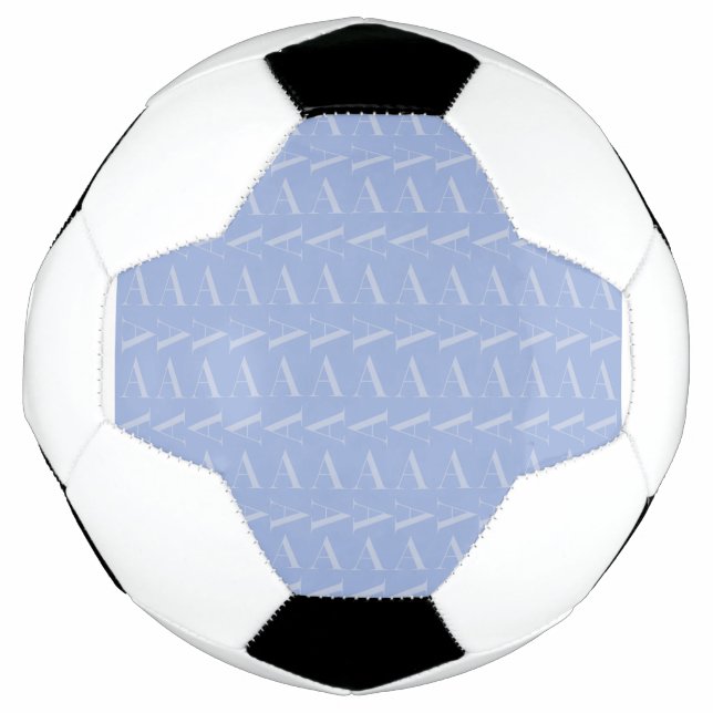 Monogram Initial Letter A, Blue Soccer Ball (Front)