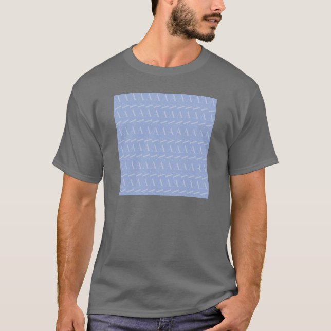 Monogram Initial Letter A, Blue T-Shirt (Front)