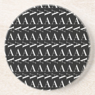 Monogram Initial Letter A, Choose Background Coaster