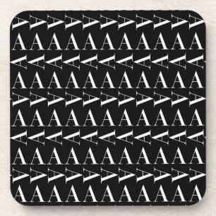 Monogram Initial Letter A, Choose Background Coaster
