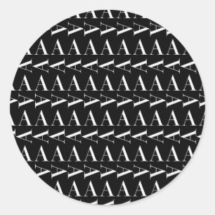 Monogram Initial Letter A, Choose Background Colou Classic Round Sticker