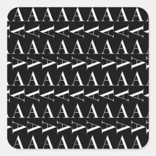 Monogram Initial Letter A, Choose Background Colou Square Sticker