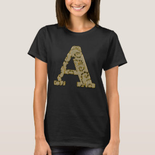 Monogram Initial Letter A Gold 1 T-Shirt