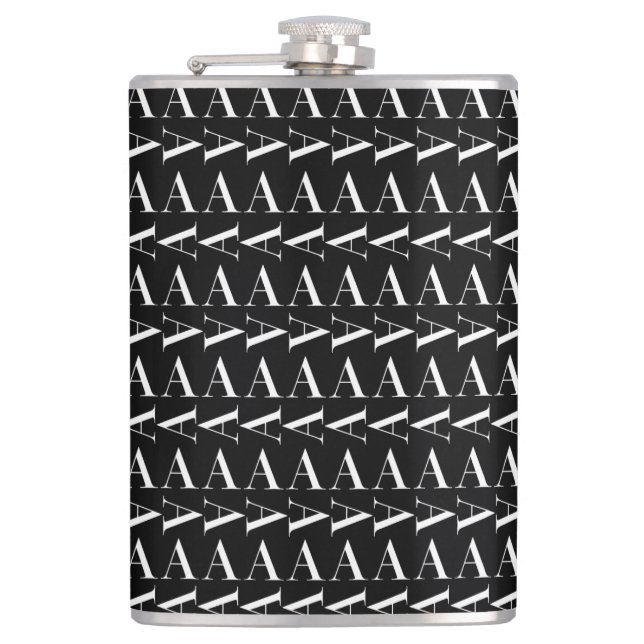 Monogram Initial Letter A Hip Flask (Front)