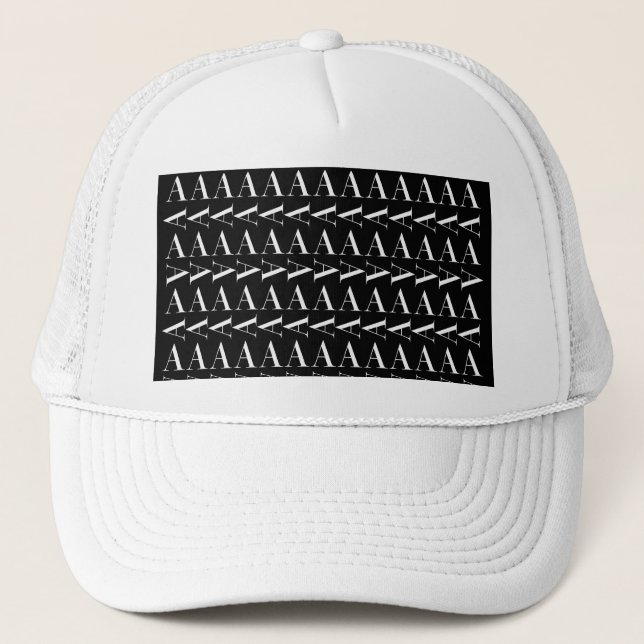Monogram Initial Letter A Trucker Hat (Front)