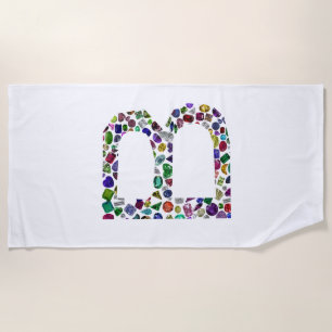 Monogram Initial Letter B Beach Towel