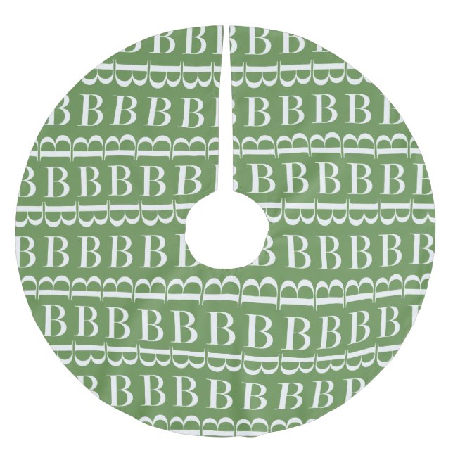 Monogram Initial Letter B Brushed Polyester Tree Skirt (Front)