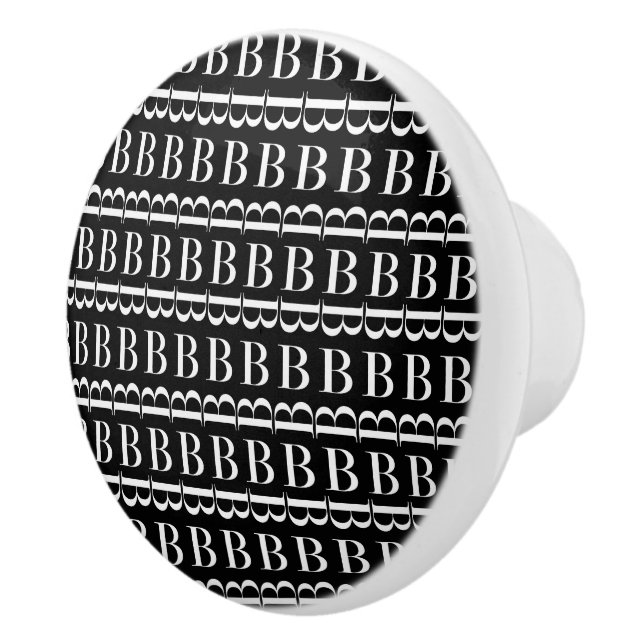 Monogram Initial Letter B Ceramic Knob (Right)