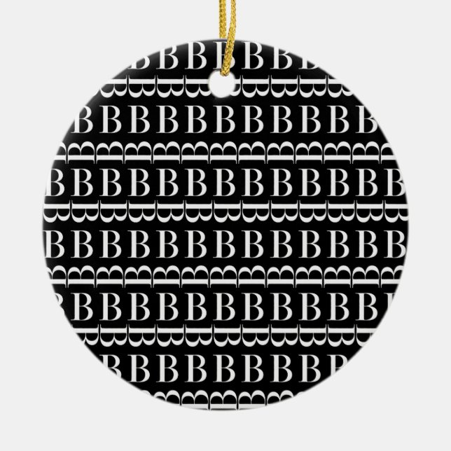 Monogram Initial Letter B Ceramic Ornament (Front)