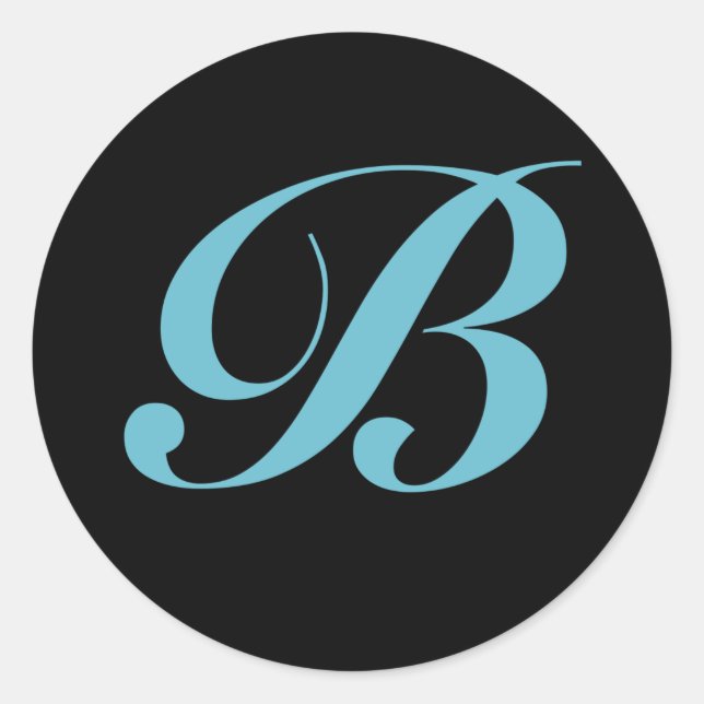 Monogram Initial Letter B Classic Round Sticker (Front)