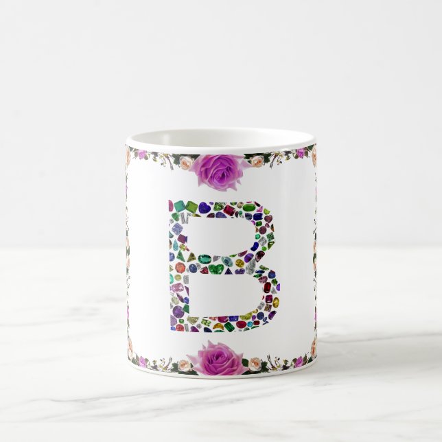 Monogram Initial Letter B Coffee Mug (Center)