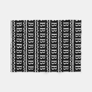Monogram Initial Letter B Fleece Blanket