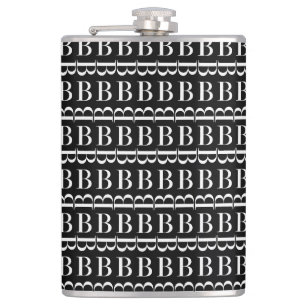Monogram Initial Letter B Hip Flask