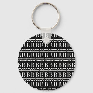 Monogram Initial Letter B Keychain