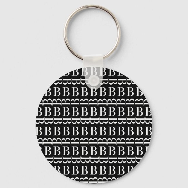 Monogram Initial Letter B Keychain (Front)