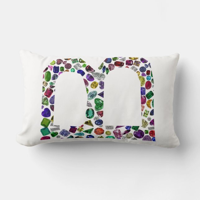 Monogram Initial Letter B Lumbar Pillow (Front)