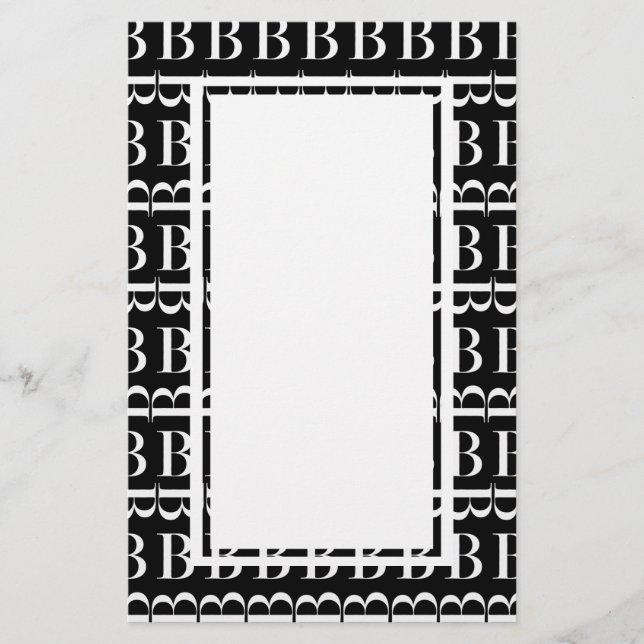 Monogram Initial Letter B Stationery (Front)