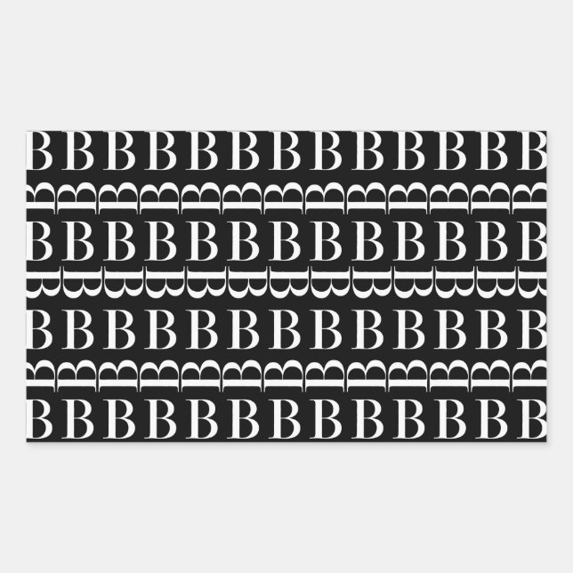 Monogram Initial Letter B Sticker (Front)