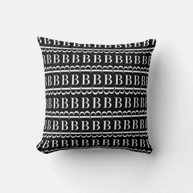 Monogram Initial Letter B Throw Pillow (Front)