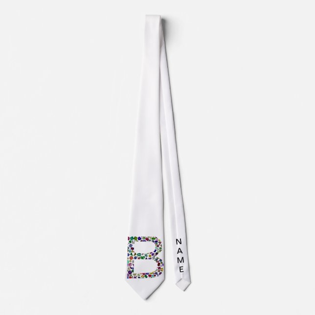 Monogram Initial Letter B Tie (Front)