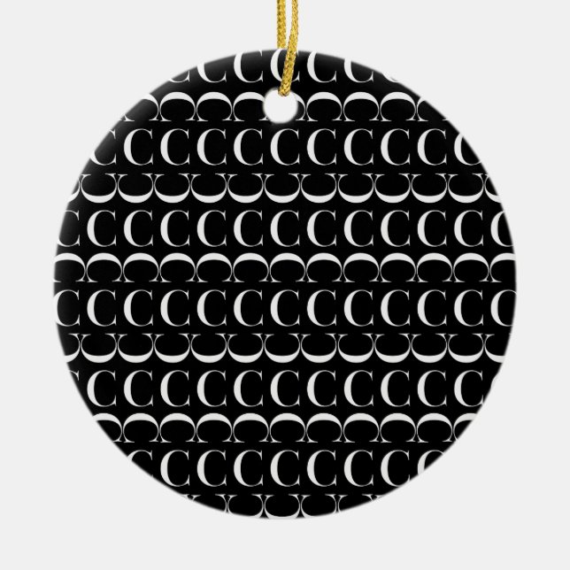 Monogram Initial Letter C Ceramic Ornament (Front)