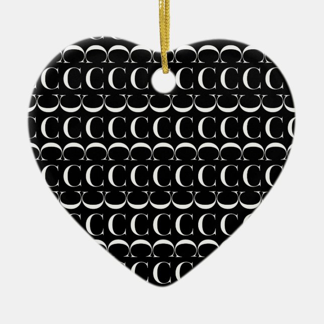 Monogram Initial Letter C Ceramic Ornament (Front)