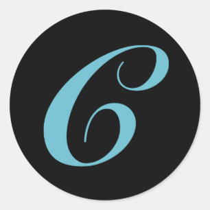 Monogram initial letter C Classic Round Sticker