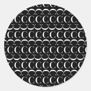 Monogram Initial Letter C Classic Round Sticker