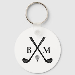 Monogram Initial Letter Create Your Own Golf Club Keychain