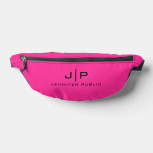 Monogram Initial Letter Custom Template Pink Fanny Pack